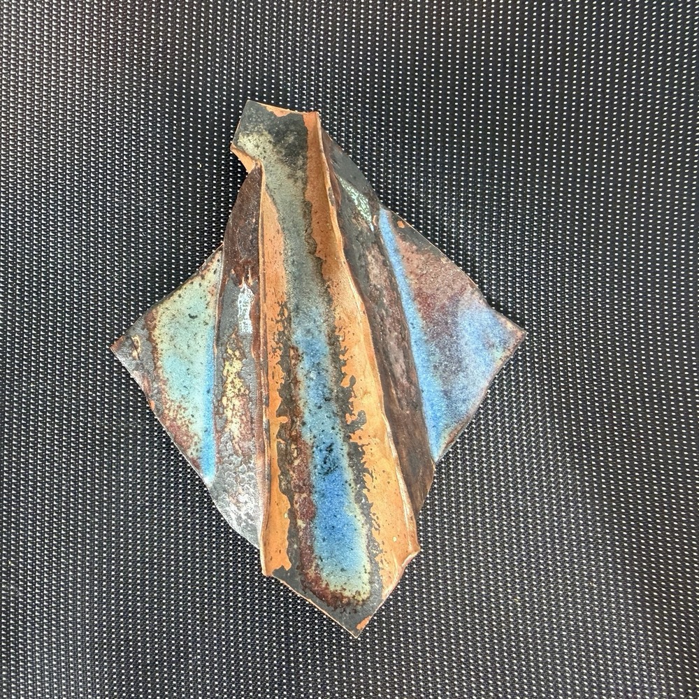 Copper Brooch Pin Modernist Abstract‎ Art to Wear Vintage